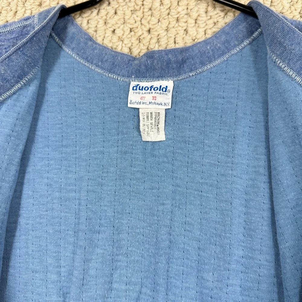 Vtg Duofold Long Johns Mens XS Blue Two Layer Thermal Underwear Union Suit USA
